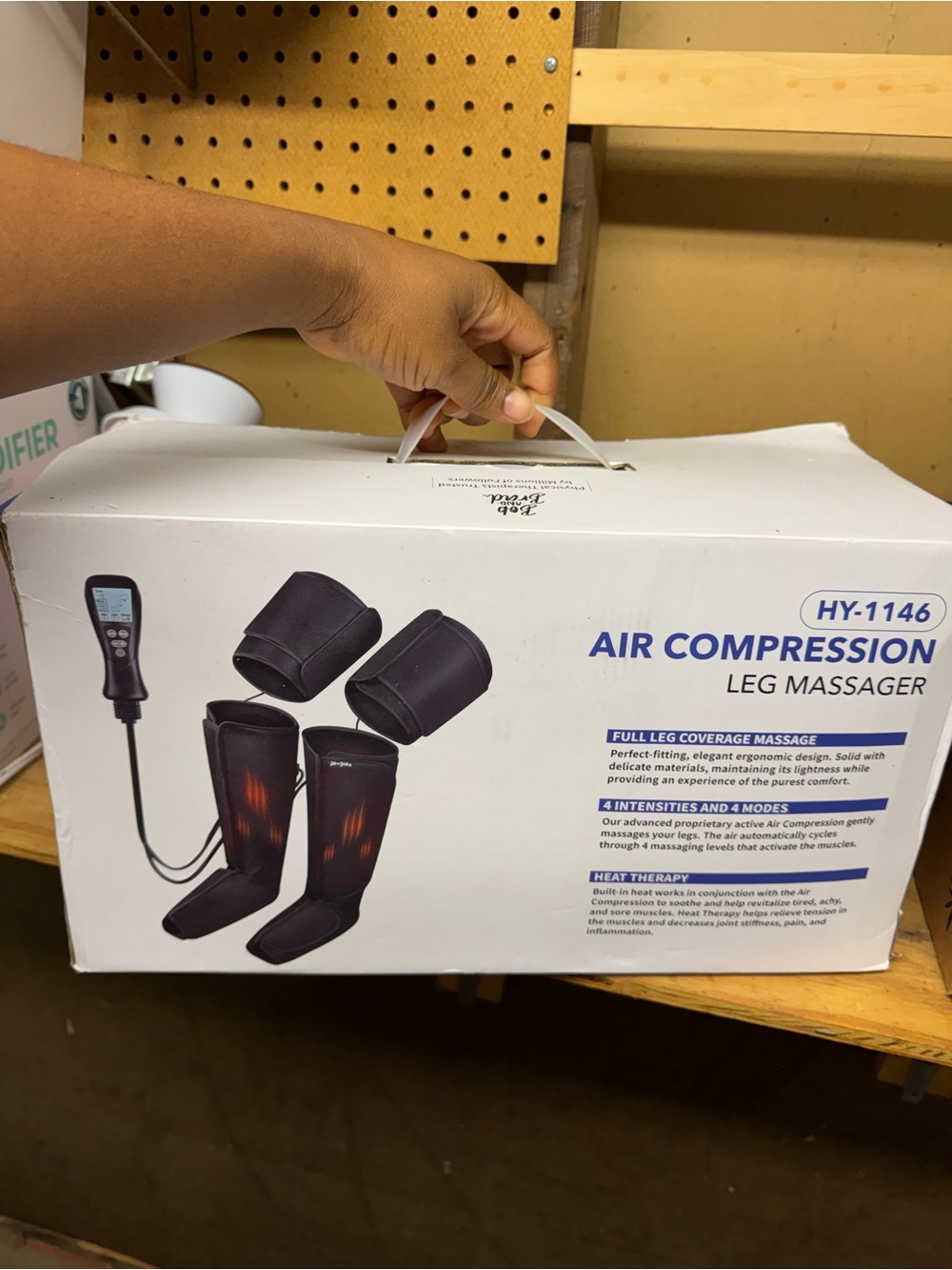 HY-1146 Air Compression Leg Massager - Black